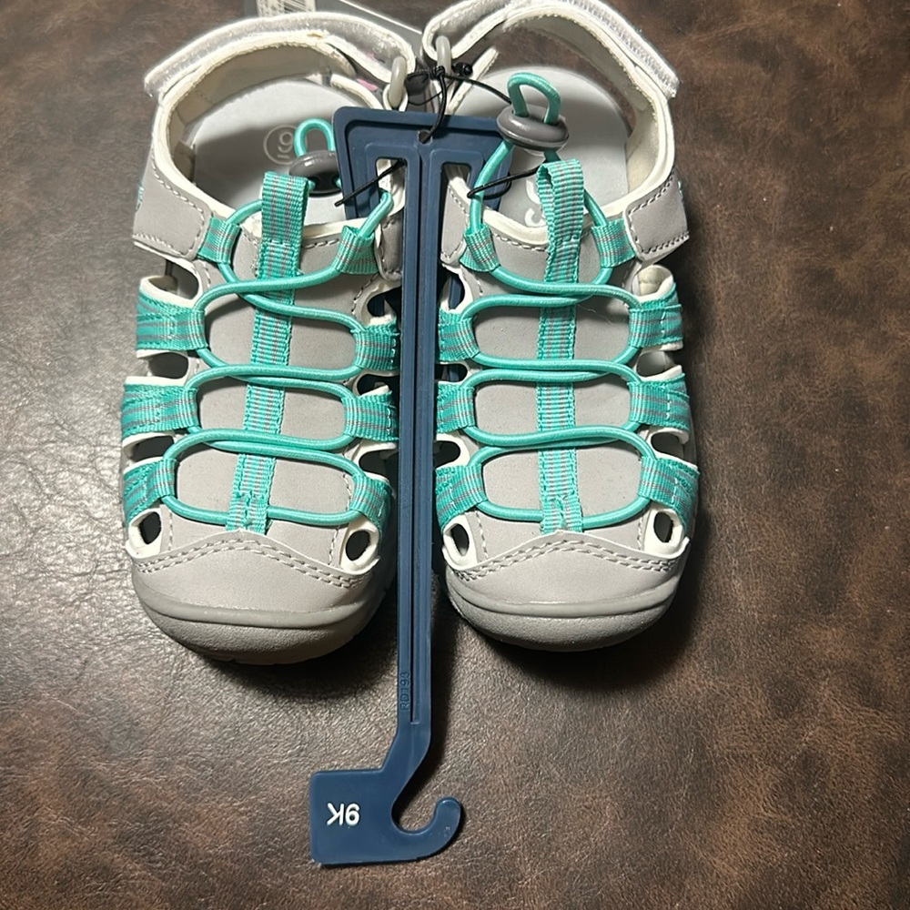 DSG Direct Youth Caged Sandals: GRAY/TEAL: NWT: SIZE 9